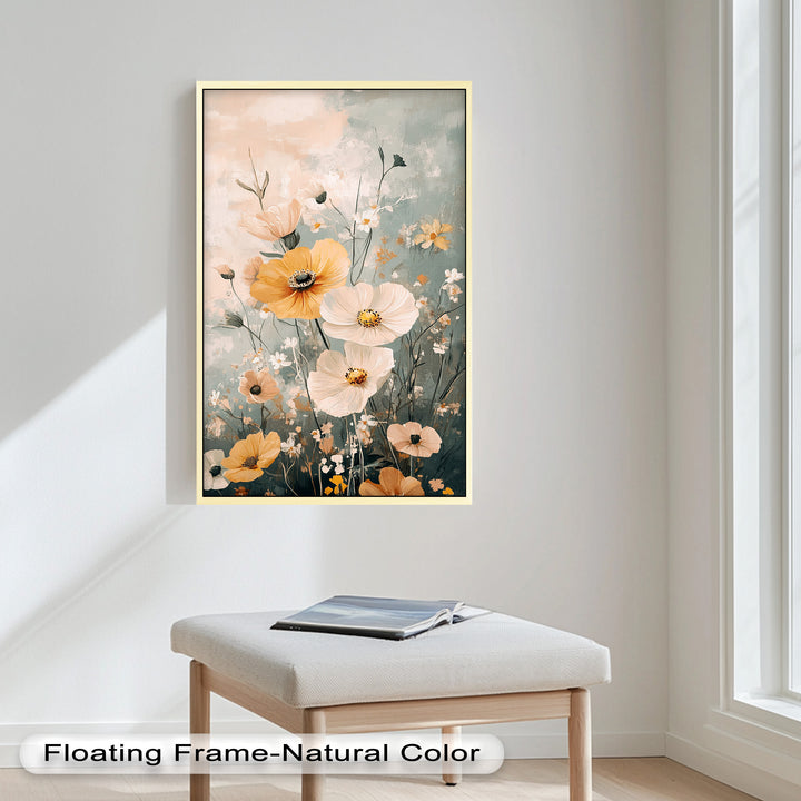 Golden Meadow Bloom - Boho Oil Painting