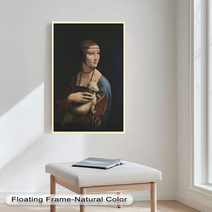 Dame mit Hermelin – Renaissance Portrait Historisches Ölgemälde