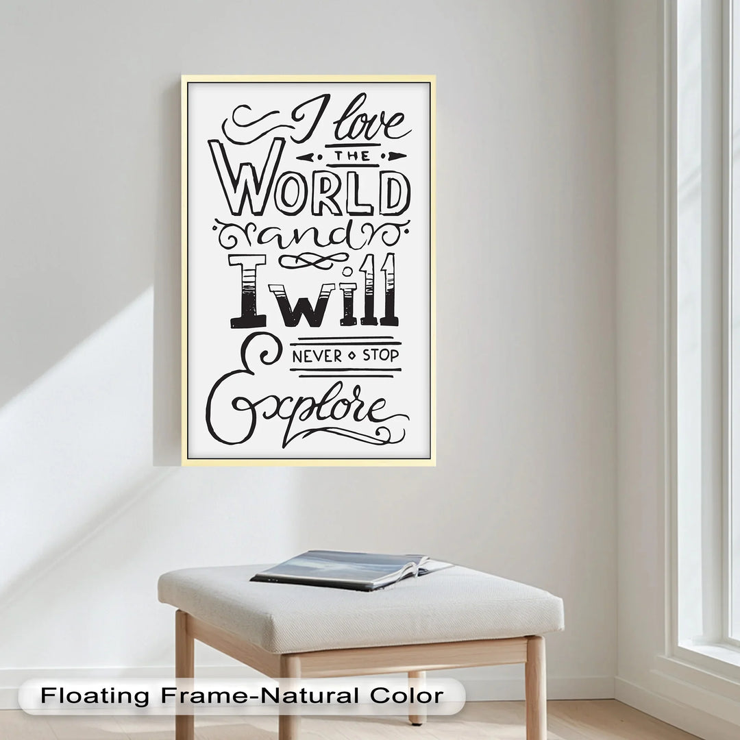 Adventure Typography Art – I Will Never Stop Explore Oil Painting - MyPhotoStation