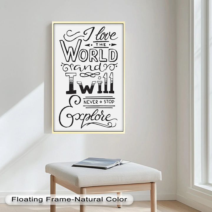 Adventure Typography Art – I Will Never Stop Explore Oil Painting - MyPhotoStation