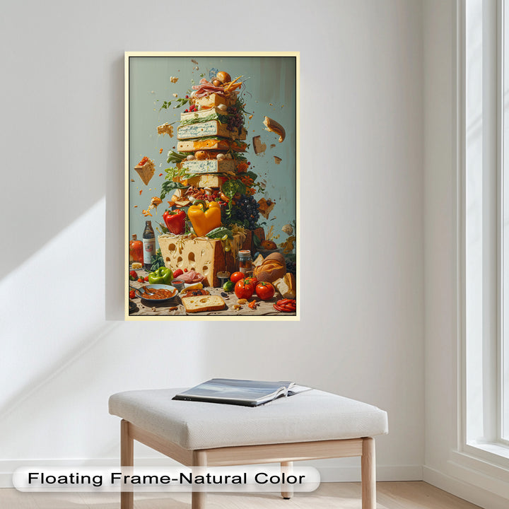 Cheese Tower Symphony – Explosives Gourmet-Fantasy-Food-Gemälde