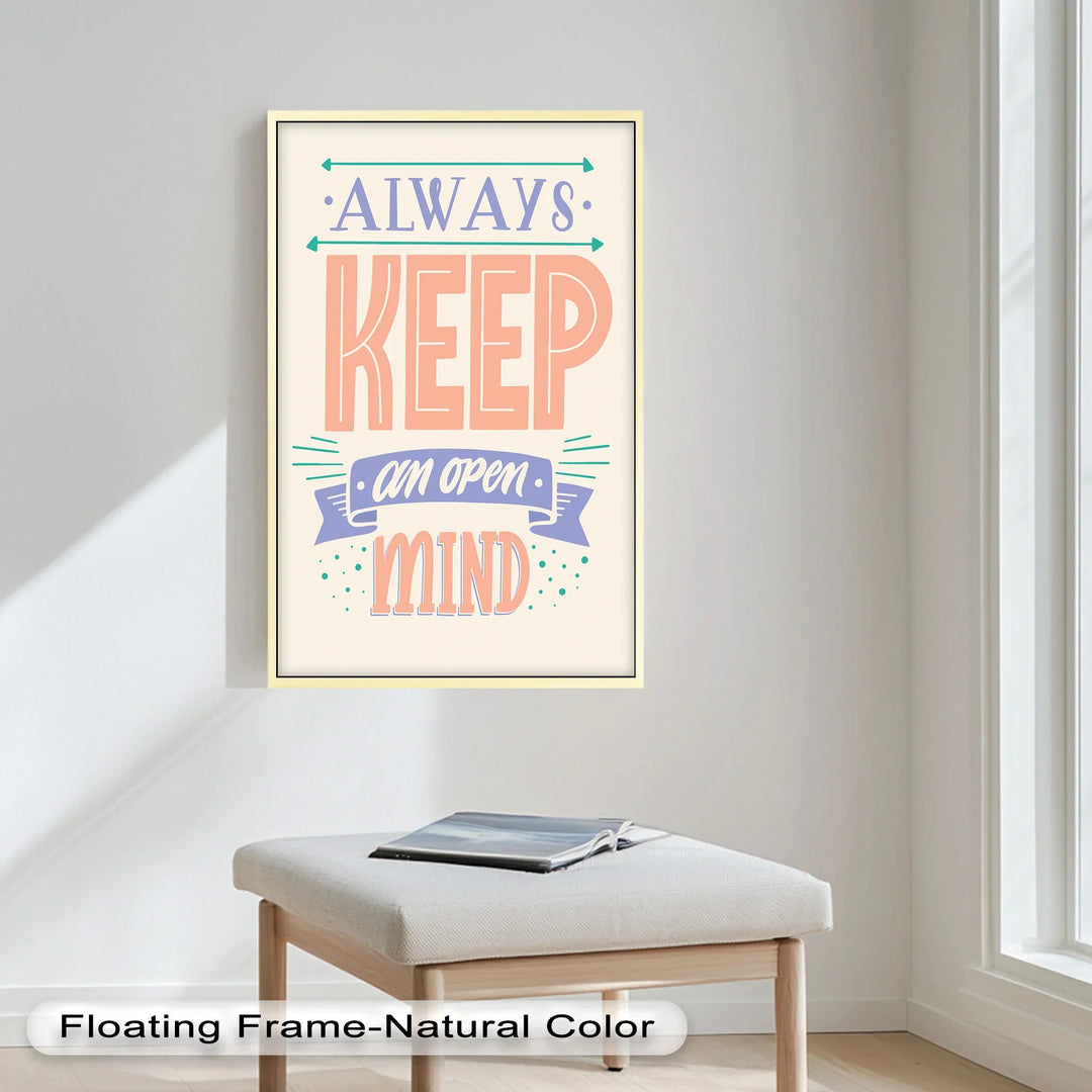 Always Keep an Open Mind – Pastel Typography Oil Painting - MyPhotoStation