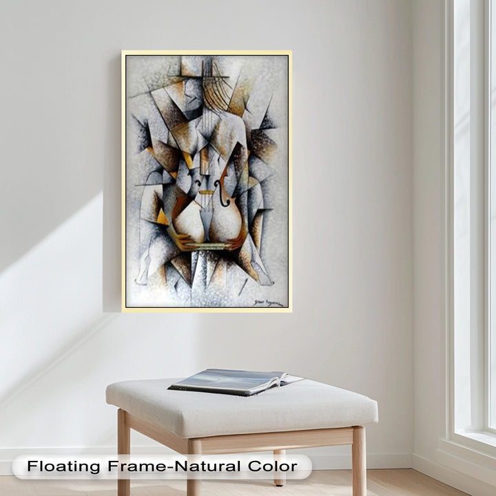 Cubist Harmony – Abstract Nude with Violin Motif Picasso Oil Painting
