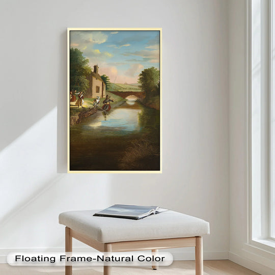 A Day by the River – Romantic English Countryside Historic Oil Painting - MyPhotoStation