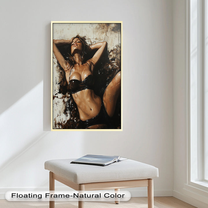 Sun-Drenched Muse - Female Portrait in Abstract Oil Painting
