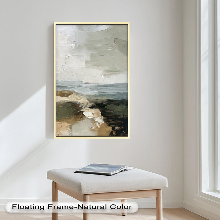Flüstern der Küste – Minimalistisches Landschaftsölgemälde