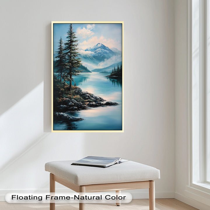 Natur Wandkunst - Ölgemälde Bergseelandschaft