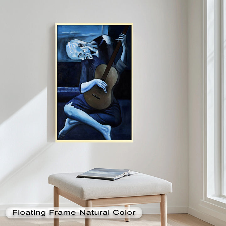 Melancholy Strings – Blue Period-Inspired Guitarist Oil Painting