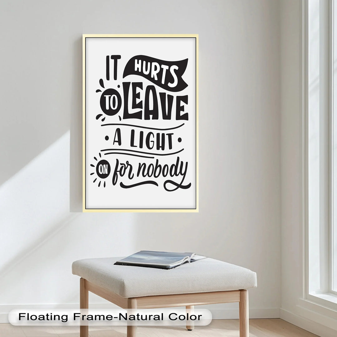 Leave a Light On – Typography Oil Painting - MyPhotoStation