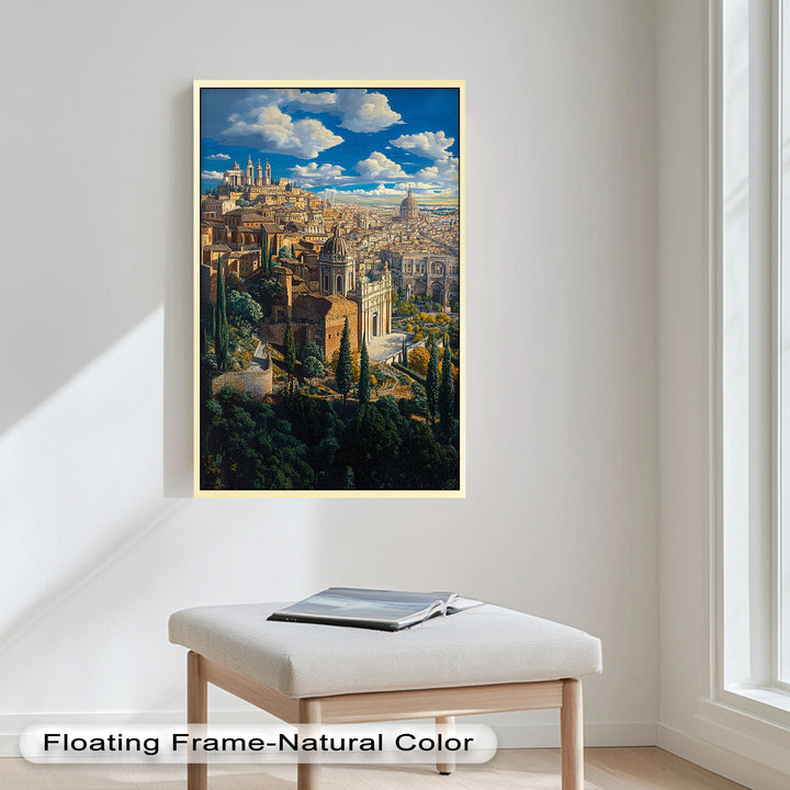 Sunlit Heights of Rome – Classical Cityscape Renaissance Oil Painting