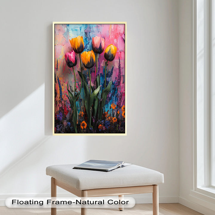Colorful Tulip Garden - Flower Oil Painting