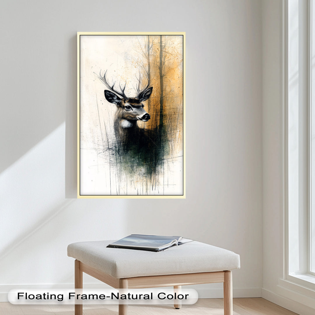 Majestic Deer Portrait - Animal Oil Painting