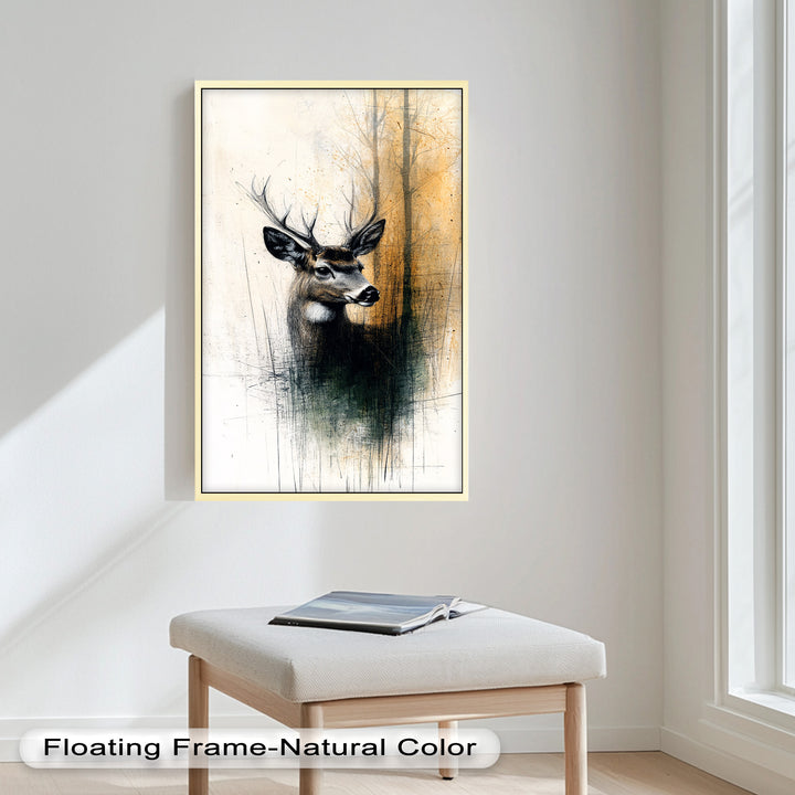 Majestic Deer Portrait - Animal Oil Painting
