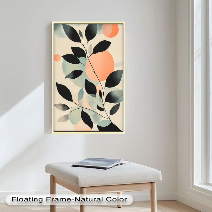 Blush Eclipse – Minimalist Botanical Silhouette Oil Painting