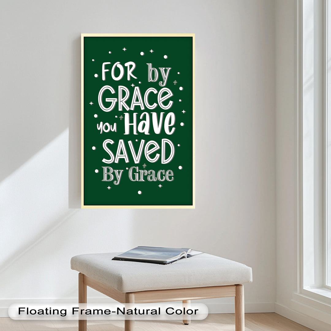 Saved by Grace – Christian Bible Verse Oil Painting
