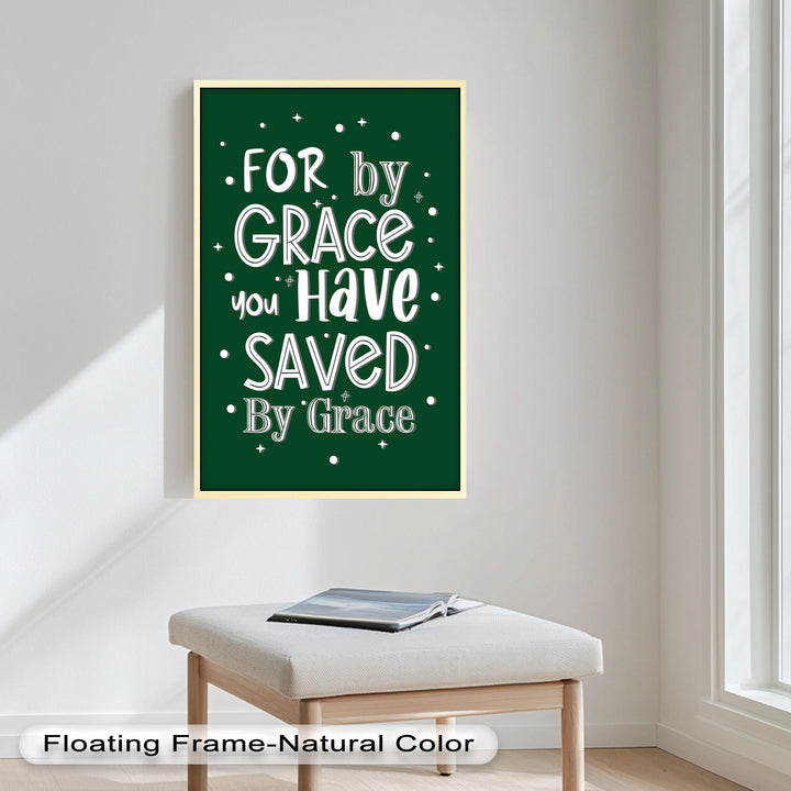 Saved by Grace – Christian Bible Verse Oil Painting