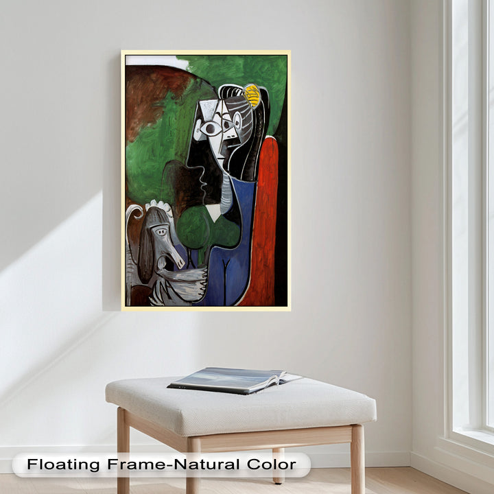 Lady with Poodle – Surreal Cubist Portrait Picasso Oil Painting