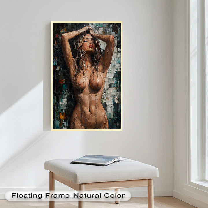 Sensual Mosaic – Abstract Female Nude Oil Painting