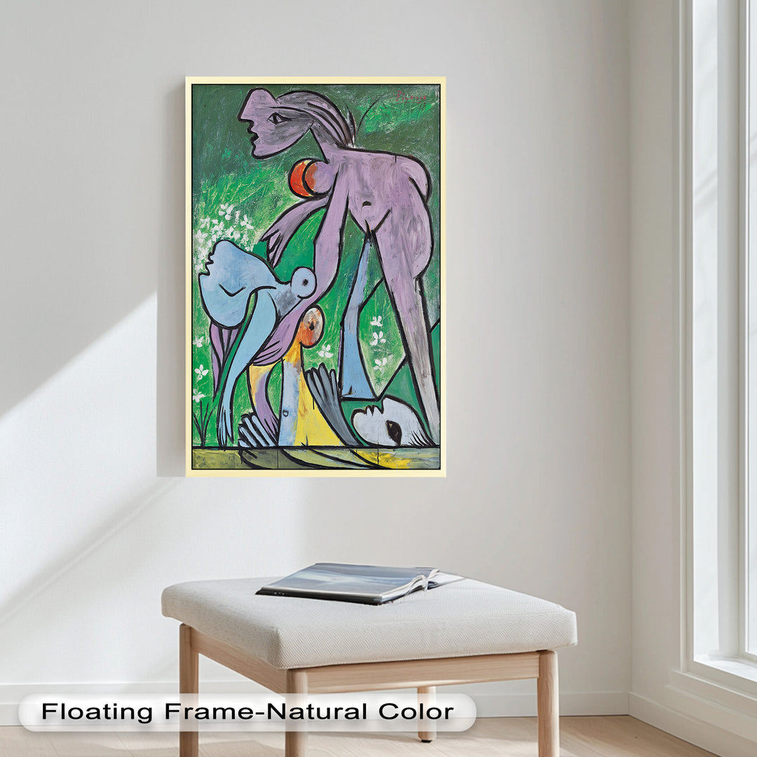 Reclining in Nature – Picasso-Inspired Abstract Nude Oil Painting
