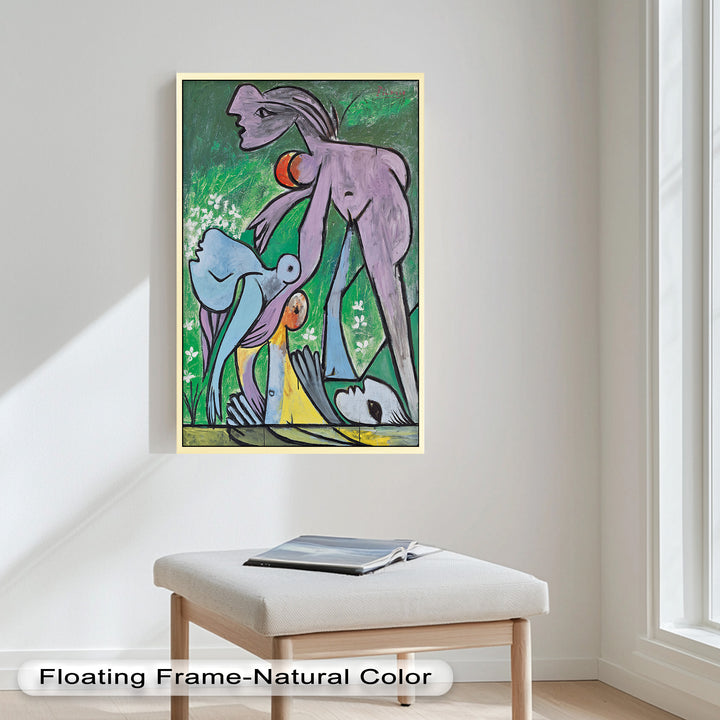 Reclining in Nature – Picasso-Inspired Abstract Nude Oil Painting