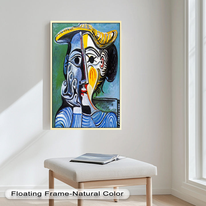Striped Elegance – Picasso Cubist Portrait Oil Painting