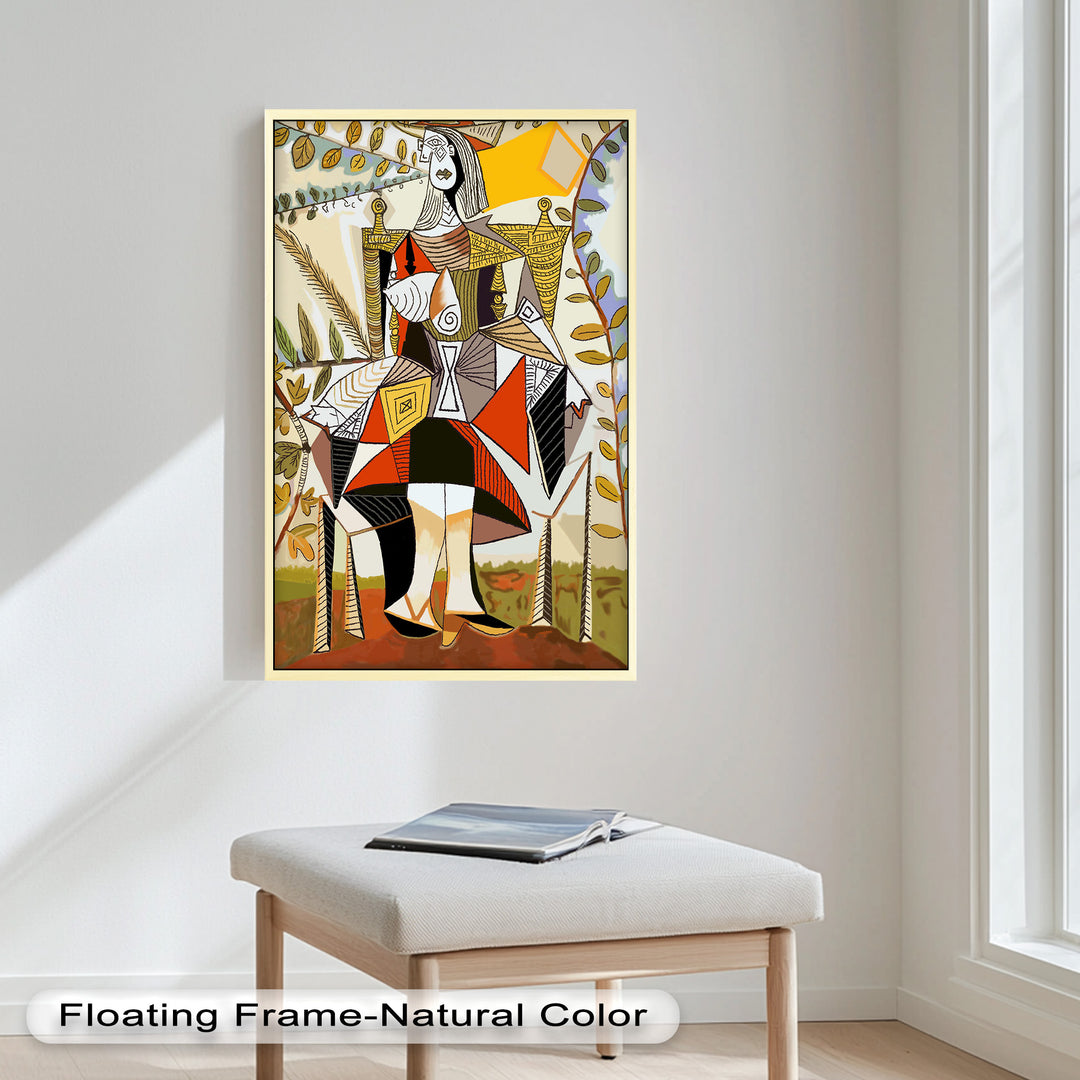 Queen Among Leaves – Picasso Style Cubist Oil Painting