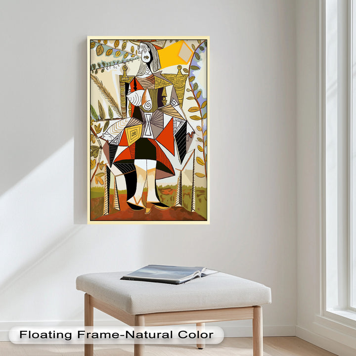 Queen Among Leaves – Picasso Style Cubist Oil Painting