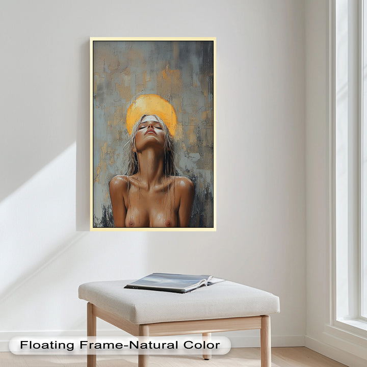 Haloed Grace – Ethereal Nude Portrait Oil Painting