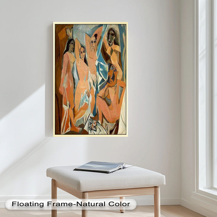 Echoes of Les Demoiselles – Picasso-Inspired Cubist Nude Figures Oil Painting