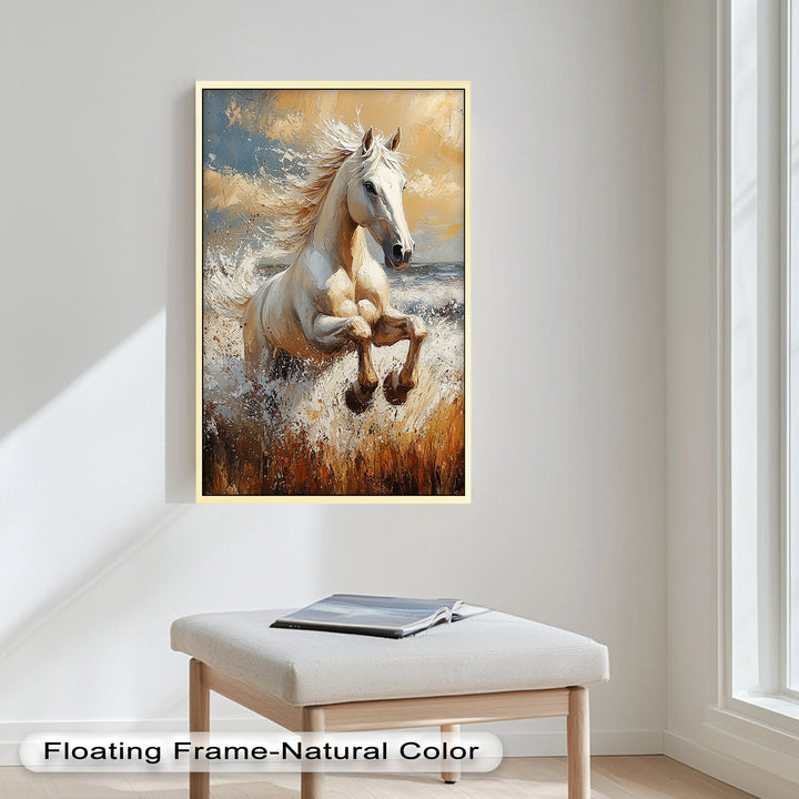 Spirit of the Wind – White Horse Oil Painting