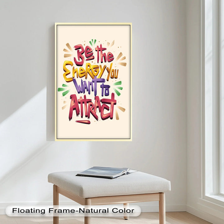 Playful Inspirational Oil Painting – Colorful Energy Quote for Daily Motivation
