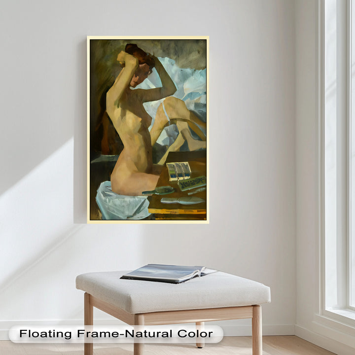 Muted Reverie – Figurative Nude Oil Painting in Earth Tones