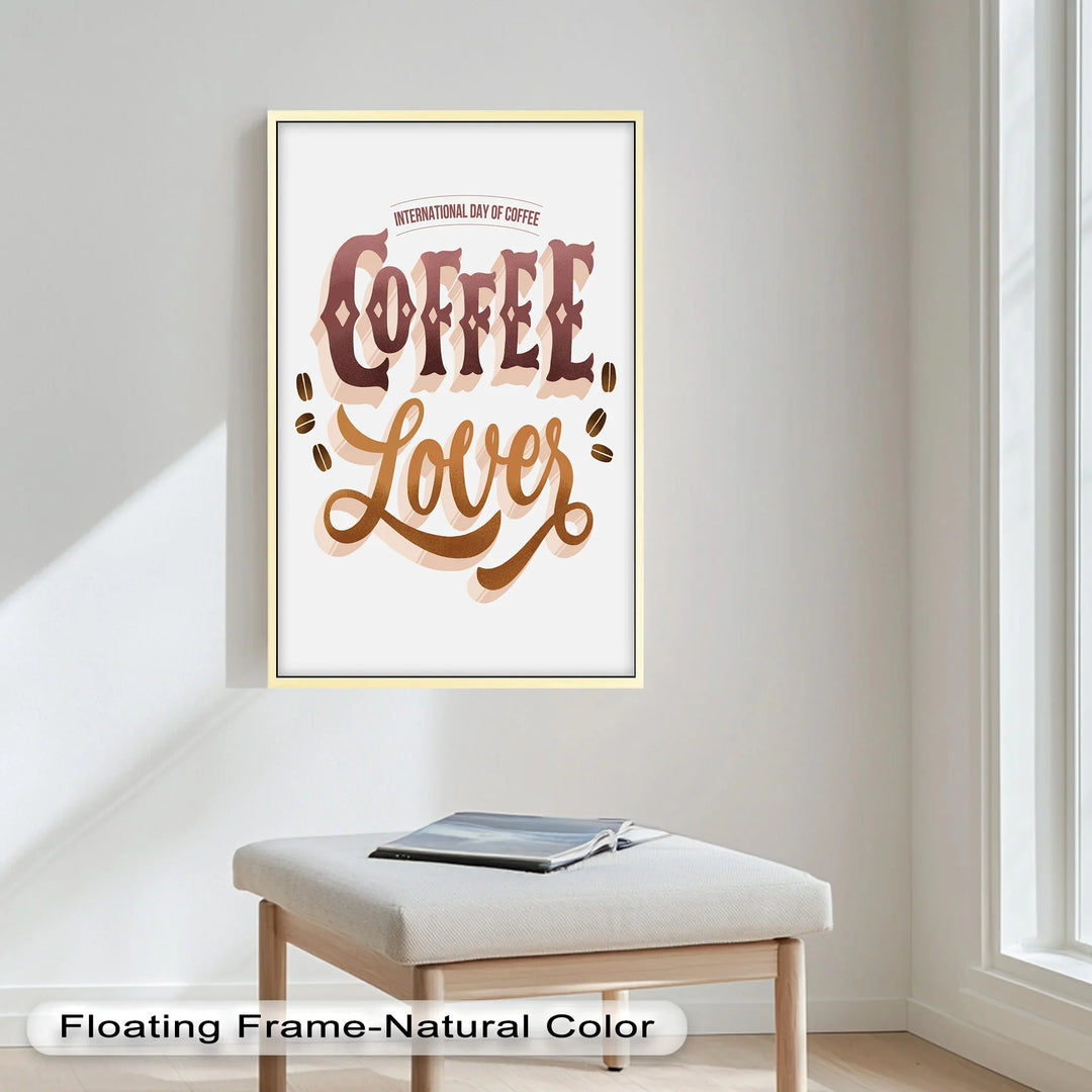 Coffee Lover Typography Art – Coffee Day Oil Painting - MyPhotoStation
