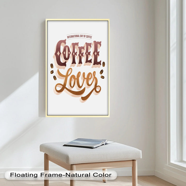 Coffee Lover Typography Art – Coffee Day Oil Painting - MyPhotoStation
