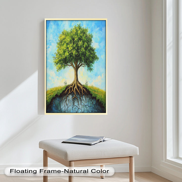 Firmly Planted – Tree of Faith with Roots Oil Painting