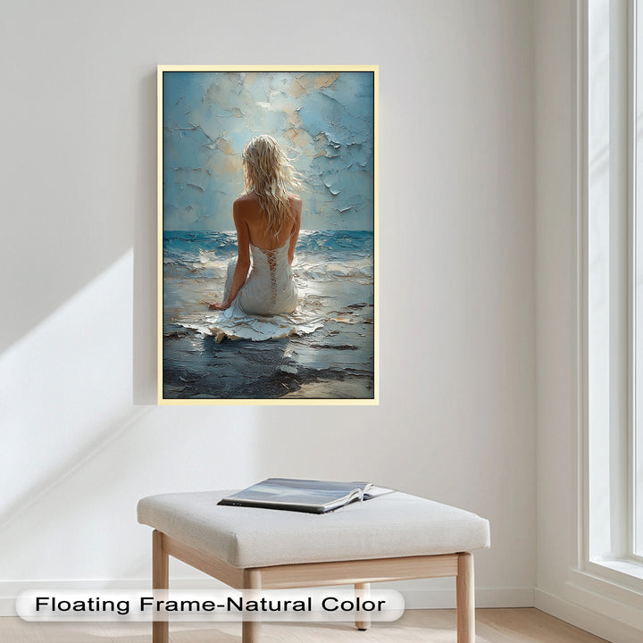 Whispers of the Tide – Serene Ocean Abstract Oil Painting