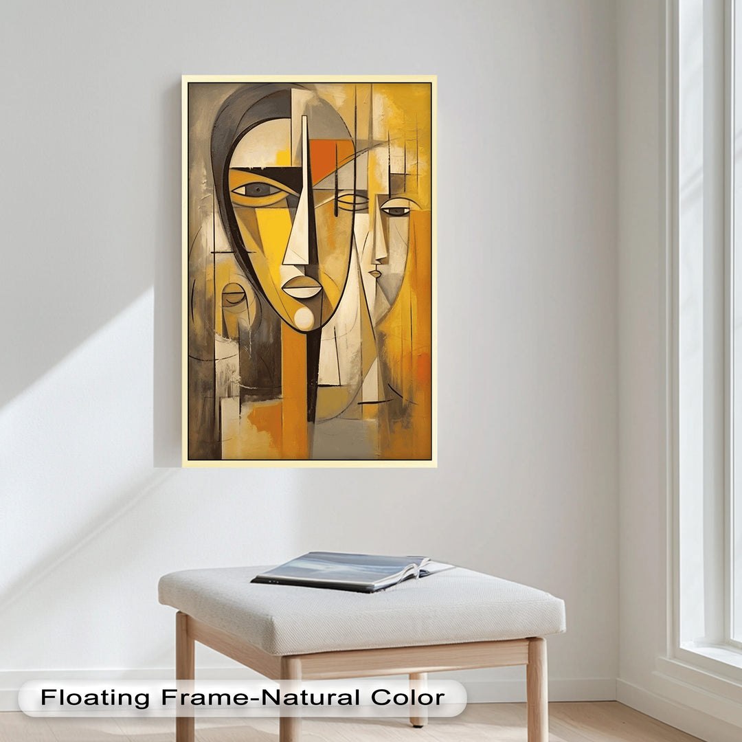 Amber Contours – Abstract Portrait Series in Picasso Oil Painting