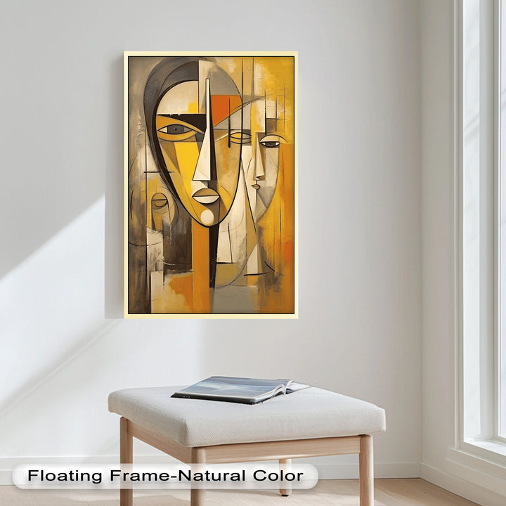 Amber Contours – Abstract Portrait Series in Picasso Oil Painting