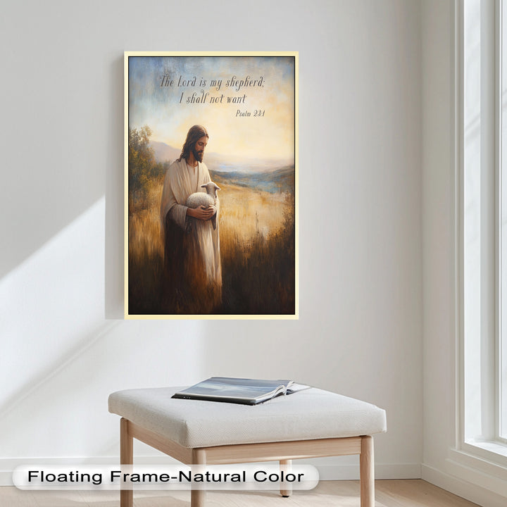Psalm 23:1 – The Lord is My Shepherd Bible Verse Oil Painting