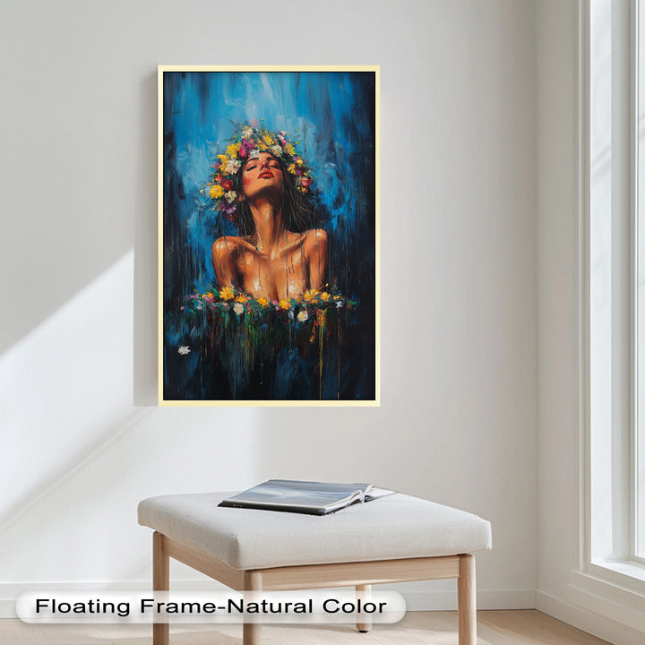Floral Reverie – Ethereal Woman with Flower Crown Oil Painting