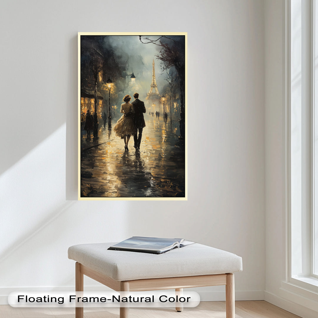 Romantic Couple in Evening Light - Love Oil Painting