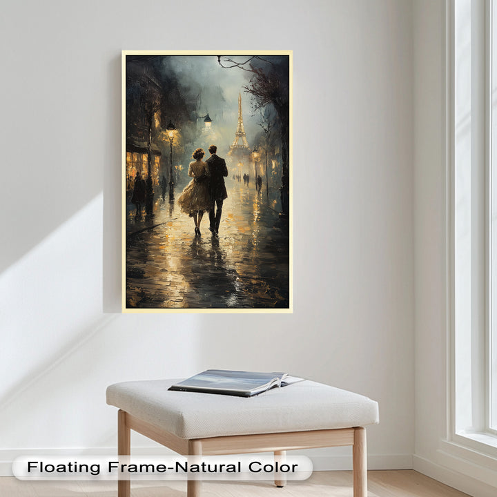 Romantic Couple in Evening Light - Love Oil Painting