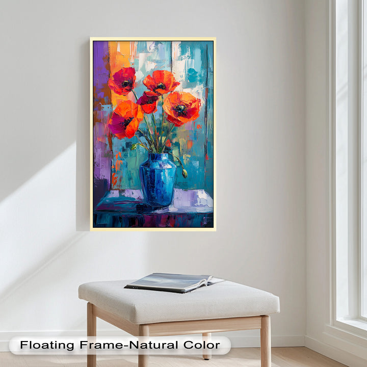 Crimson Blooms – Poppy Flower Oil Painting