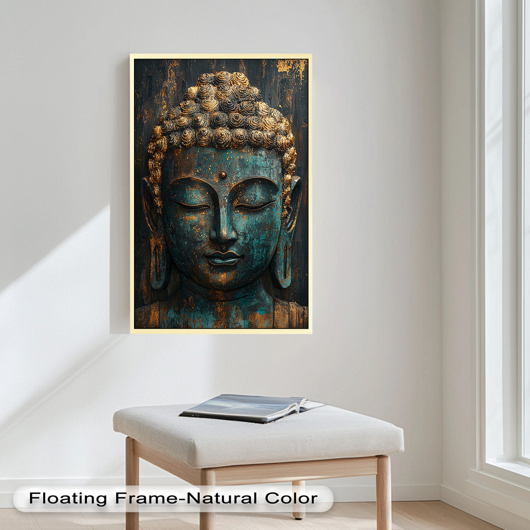 Buddha Portrait Wall Art – Religious Oil Painting