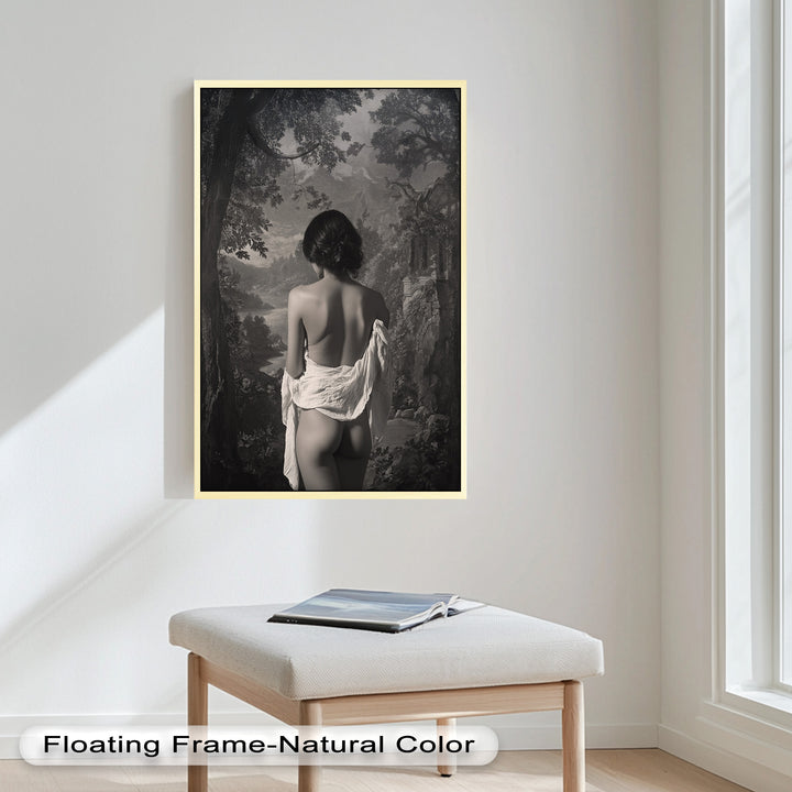 Silent Reverie – Classical Nude in Monochrome Oil Painting