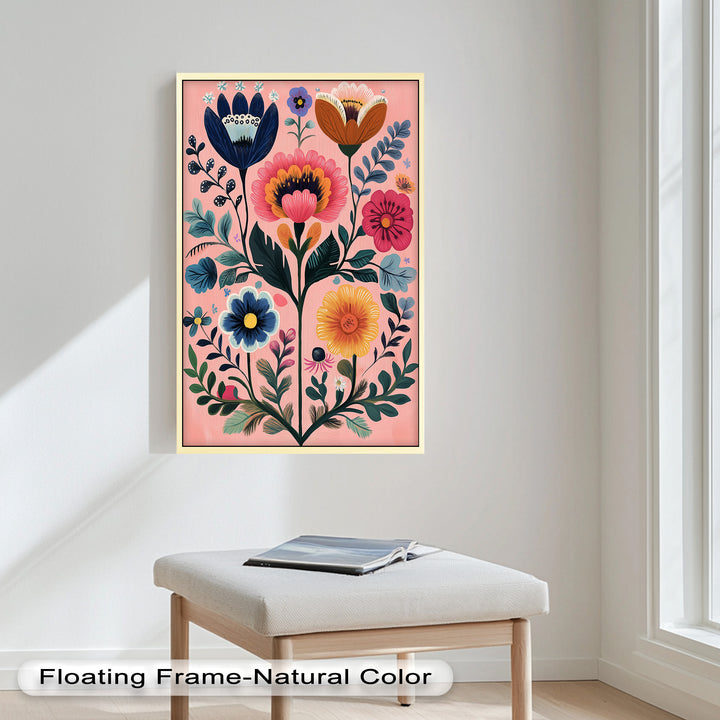 Blossom Carnival – Whimsical Boho Flower Oil Painting
