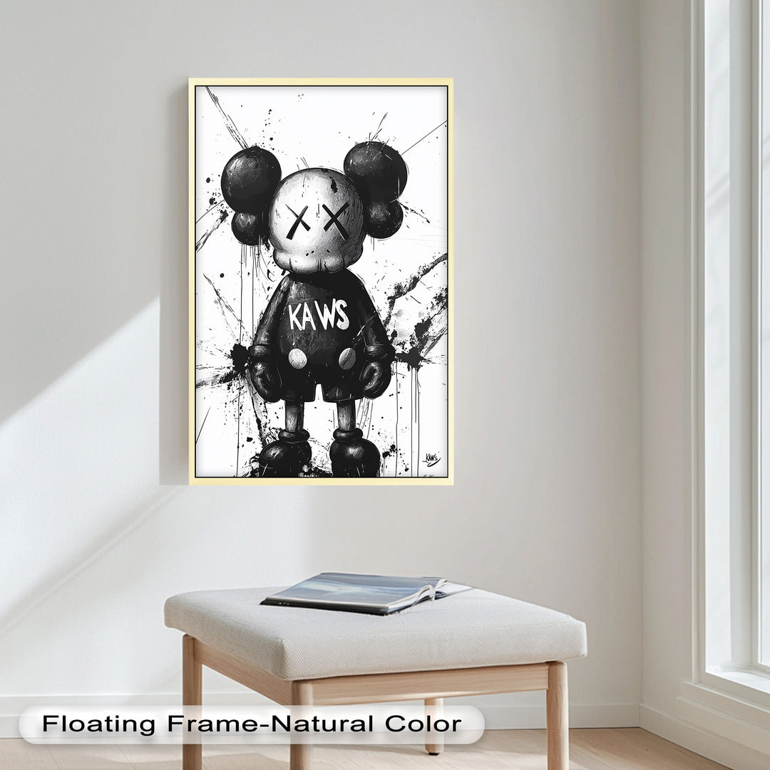 Black & White Figure – KAWS Graffiti Oil Painting