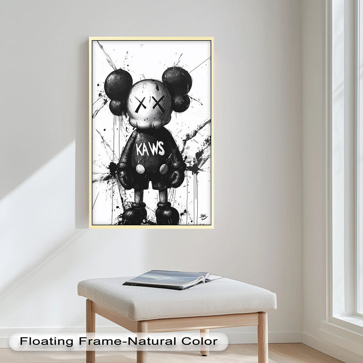 Black & White Figure – KAWS Graffiti Oil Painting