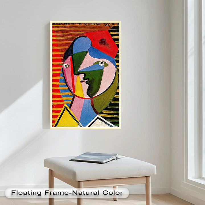 Split Gaze – Colorful Abstract Portrait Picasso Oil Painting - MyPhotoStation