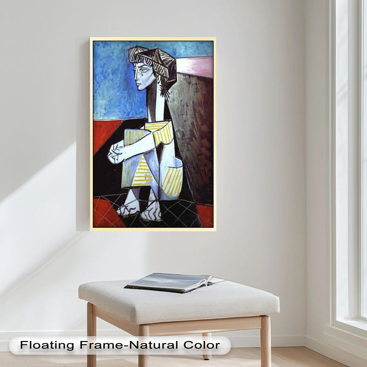 Seated Boy with Striped Garment – Picasso Oil Painting